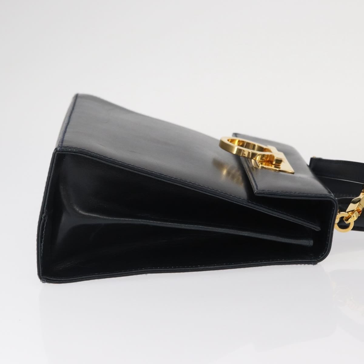 Salvatore Ferragamo Gancini Convertible Top Handle Bag Navy Leather Fair condition - Inside View