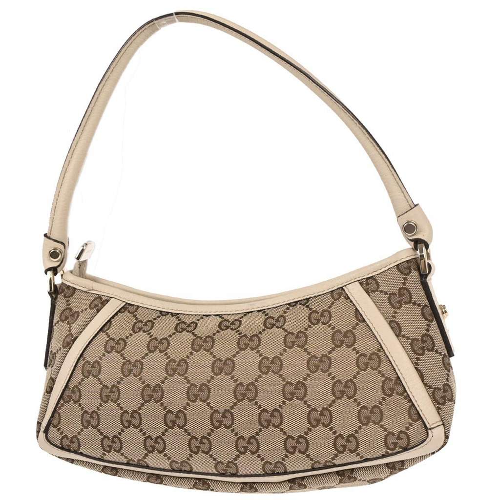 Gucci Abbey D-Ring Pochette Beige Canvas Good condition - Back View