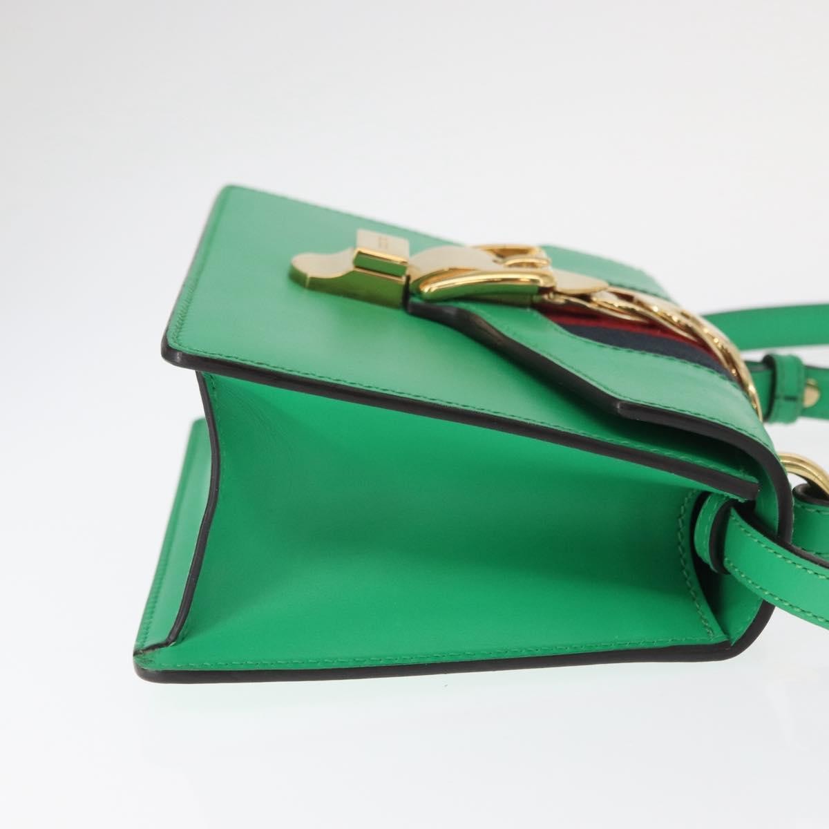 Gucci Sylvie Top Handle Bag Green Leather Good condition - Inside View