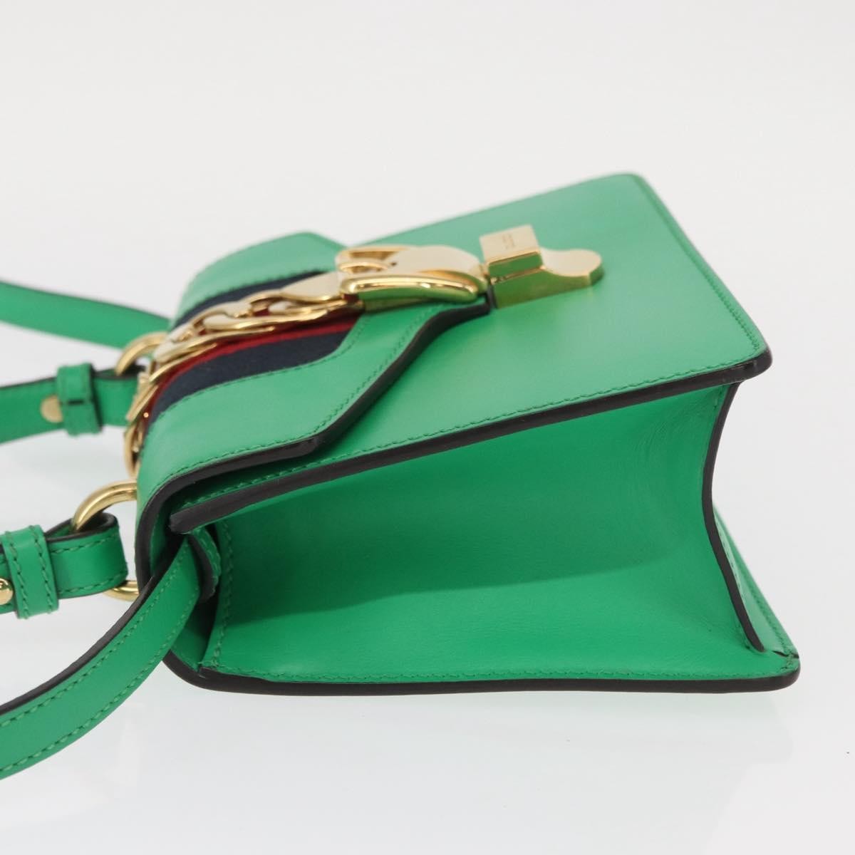 Gucci Sylvie Top Handle Bag Green Leather Good condition - Model View