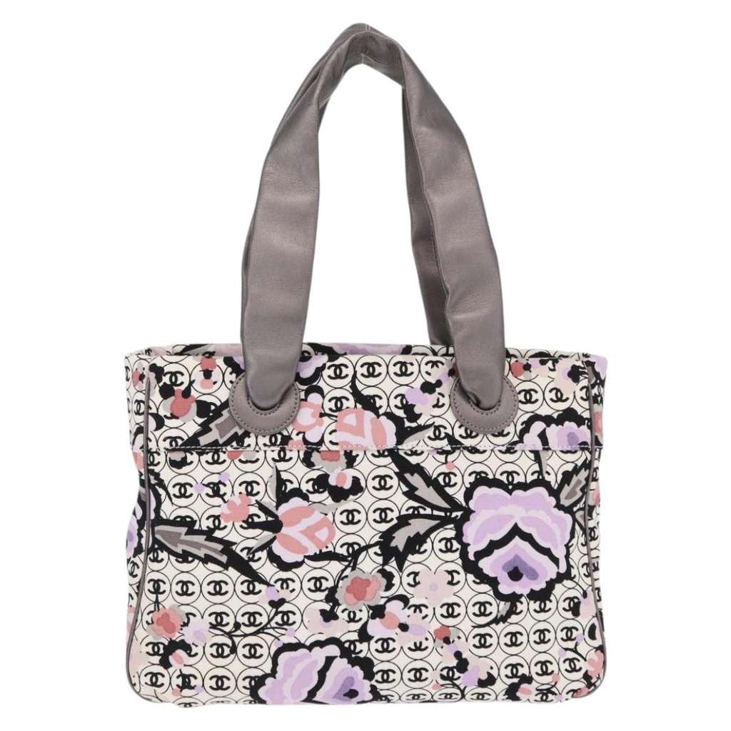 Chanel Vintage Floral Tote Other Canvas Good condition - Back View