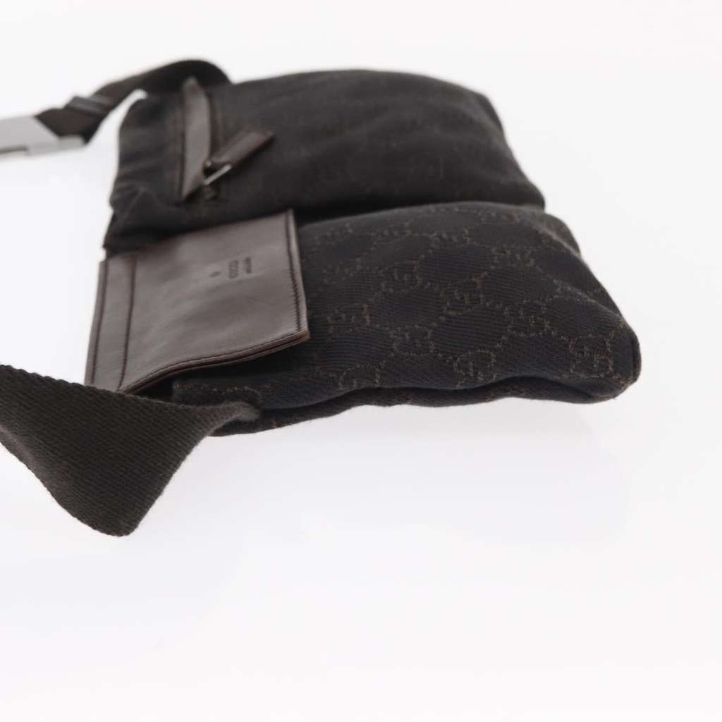 Gucci Vintage Double Belt Bag Black Canvas Fair condition - Model View