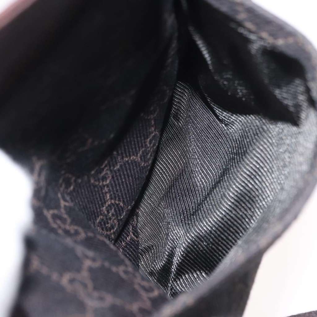 Gucci Vintage Double Belt Bag Black Canvas Fair condition - Box View