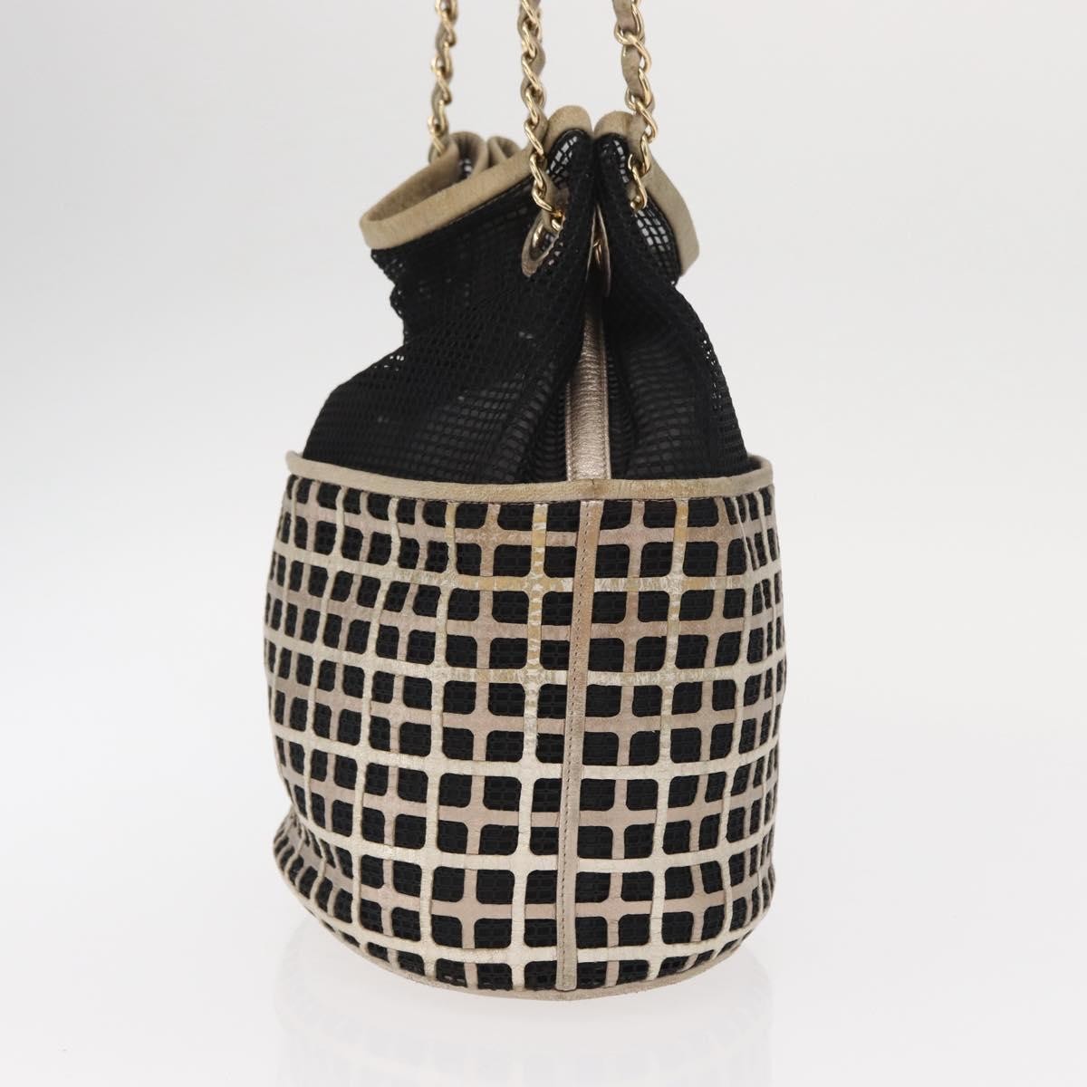Chanel Chain Bucket Bag Black Leather Fair condition - Inside View