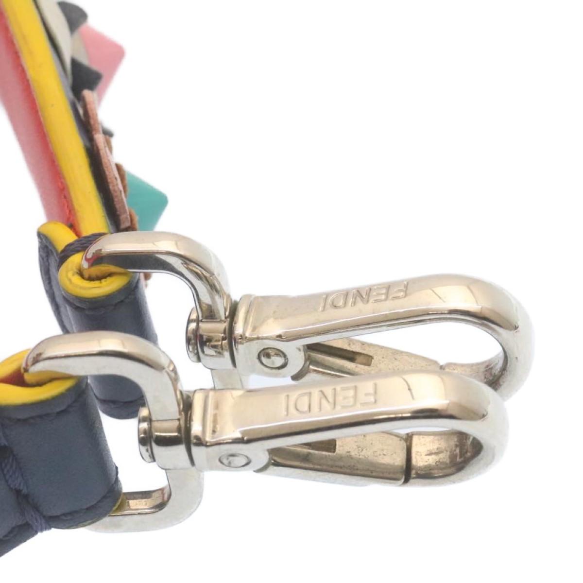 Fendi Flowerland Strap You Shoulder Strap Navy Leather Good condition - Model View