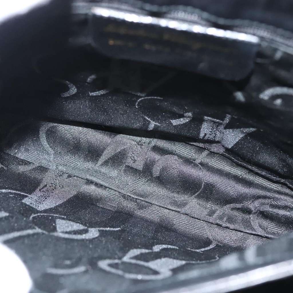 Salvatore Ferragamo Flap Handbag Black Leather Good condition - Box View