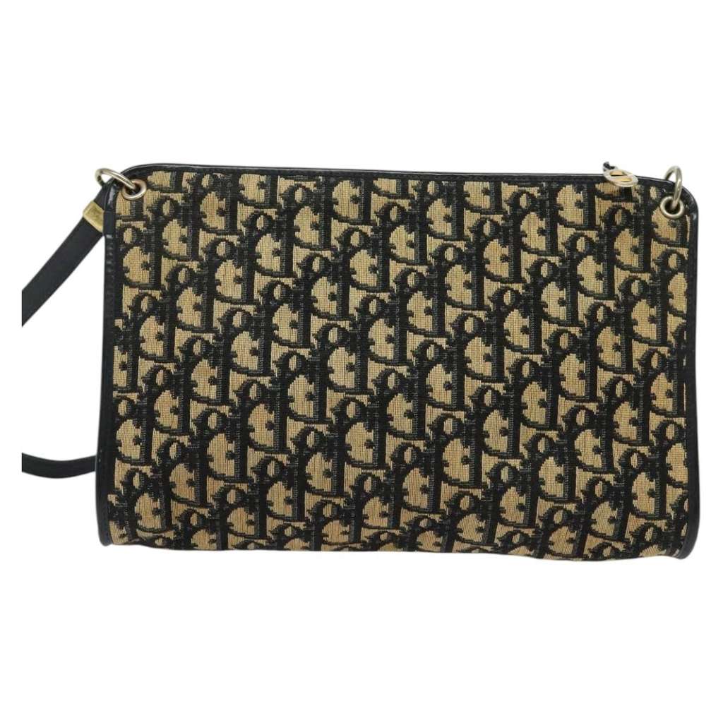 Christian Dior Vintage Trotter Crossbody Bag Brown Canvas Good condition - Back View