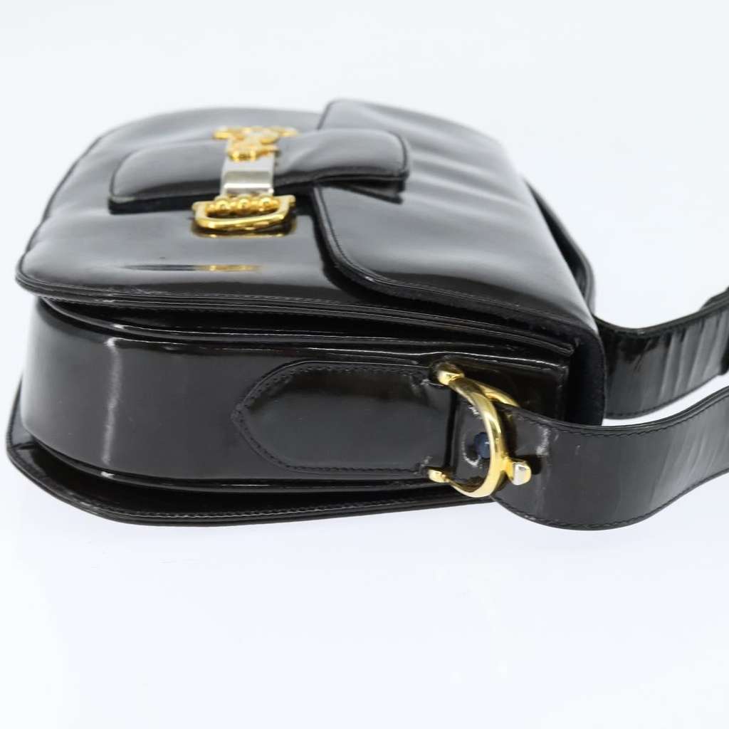 Celine Vintage Carriage Flap Clutch Black Good condition - Model View