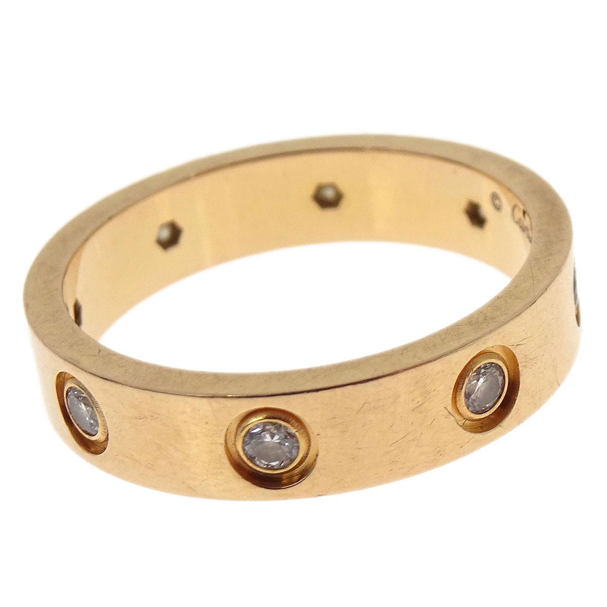 Cartier Love Wedding Band 8 Diamonds Ring Gold Good condition - Back View