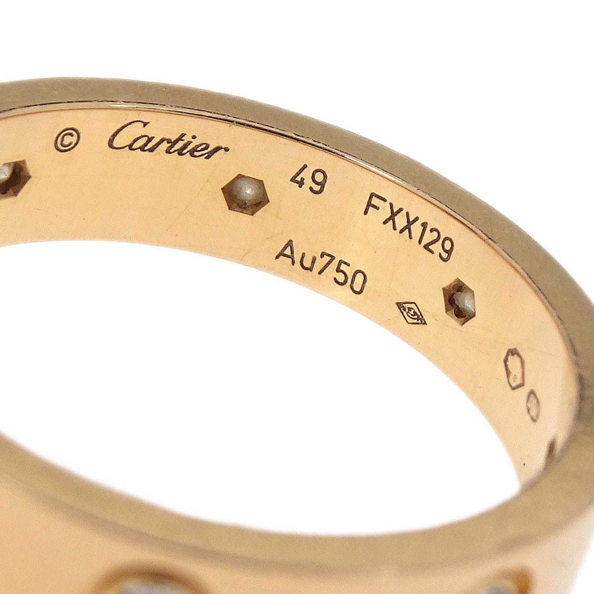Cartier Love Wedding Band 8 Diamonds Ring Gold Good condition - Model View
