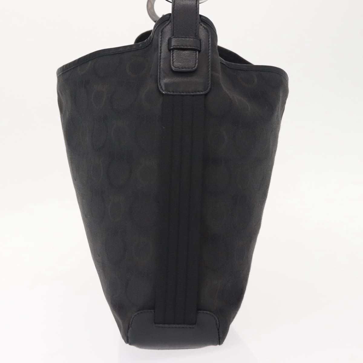 Salvatore Ferragamo Vintage Gancini Convertible Top Handle Bag Black Canvas Good condition - Inside View