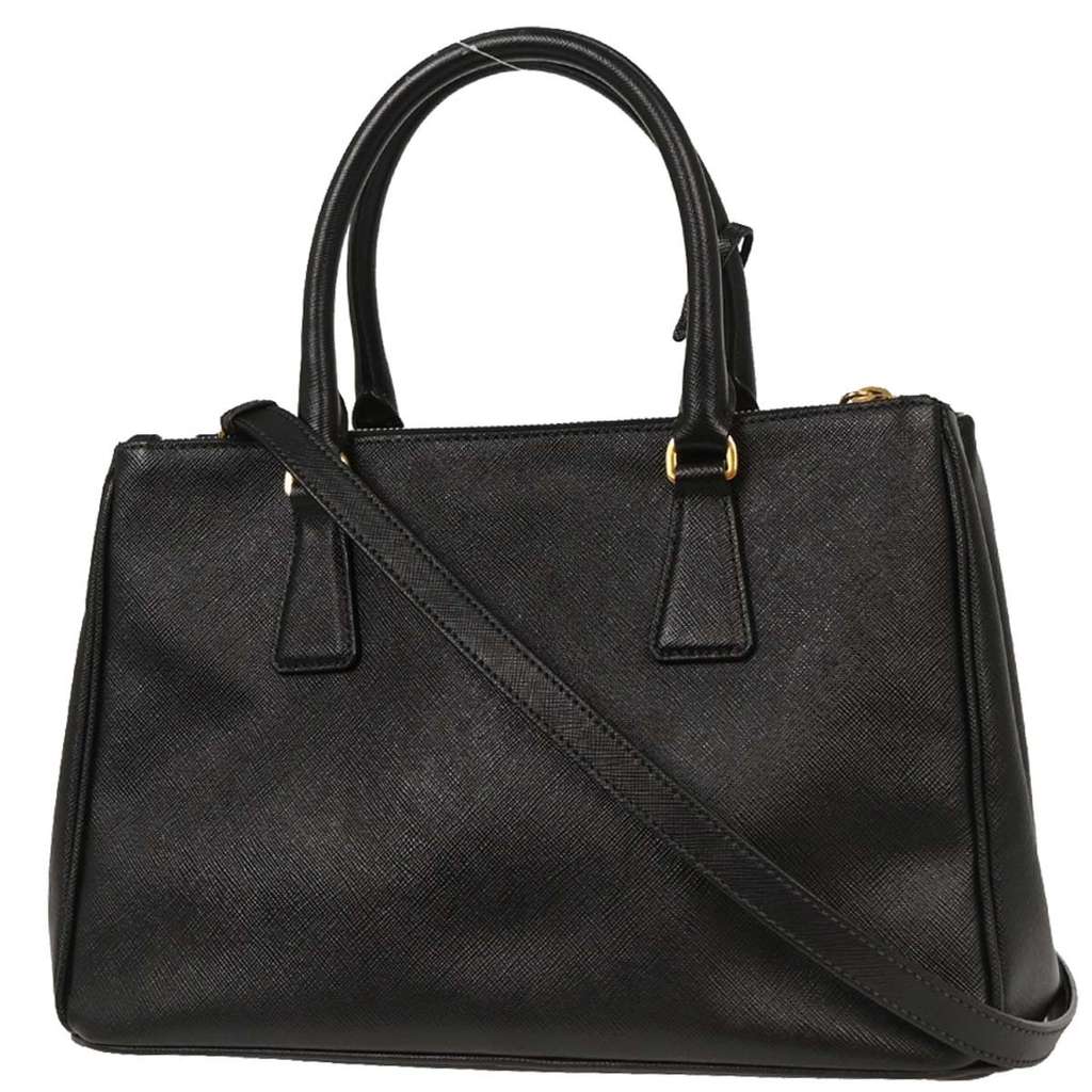 Prada Galleria Double Zip Tote Black Leather Good condition - Back View