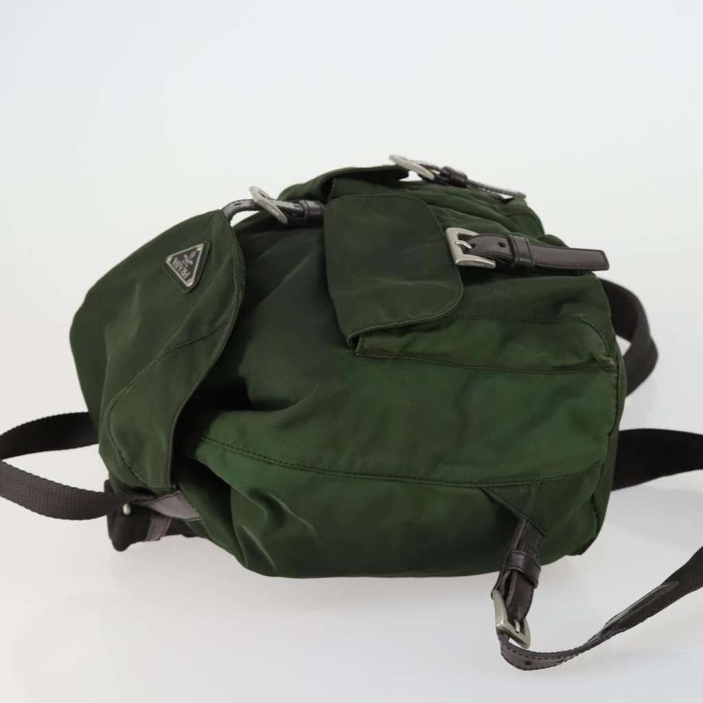 Prada Double Front Pocket Backpack Green Fair condition - Model View
