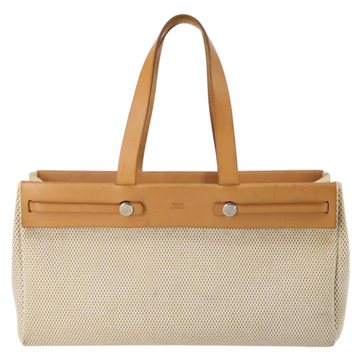 Hermès Herbag Cabas Beige Canvas Good condition - Back View