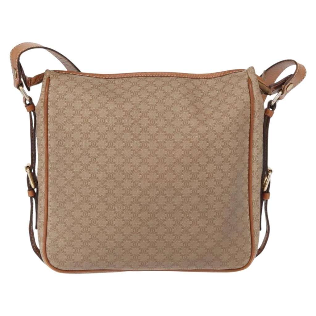 Celine Vintage Macadam Shoulder Bag Beige Canvas Good condition - Back View