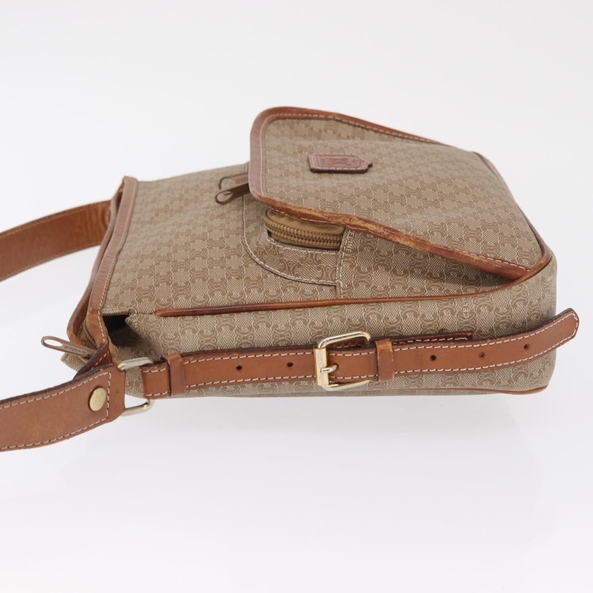 Celine Vintage Macadam Shoulder Bag Beige Canvas Good condition - Model View