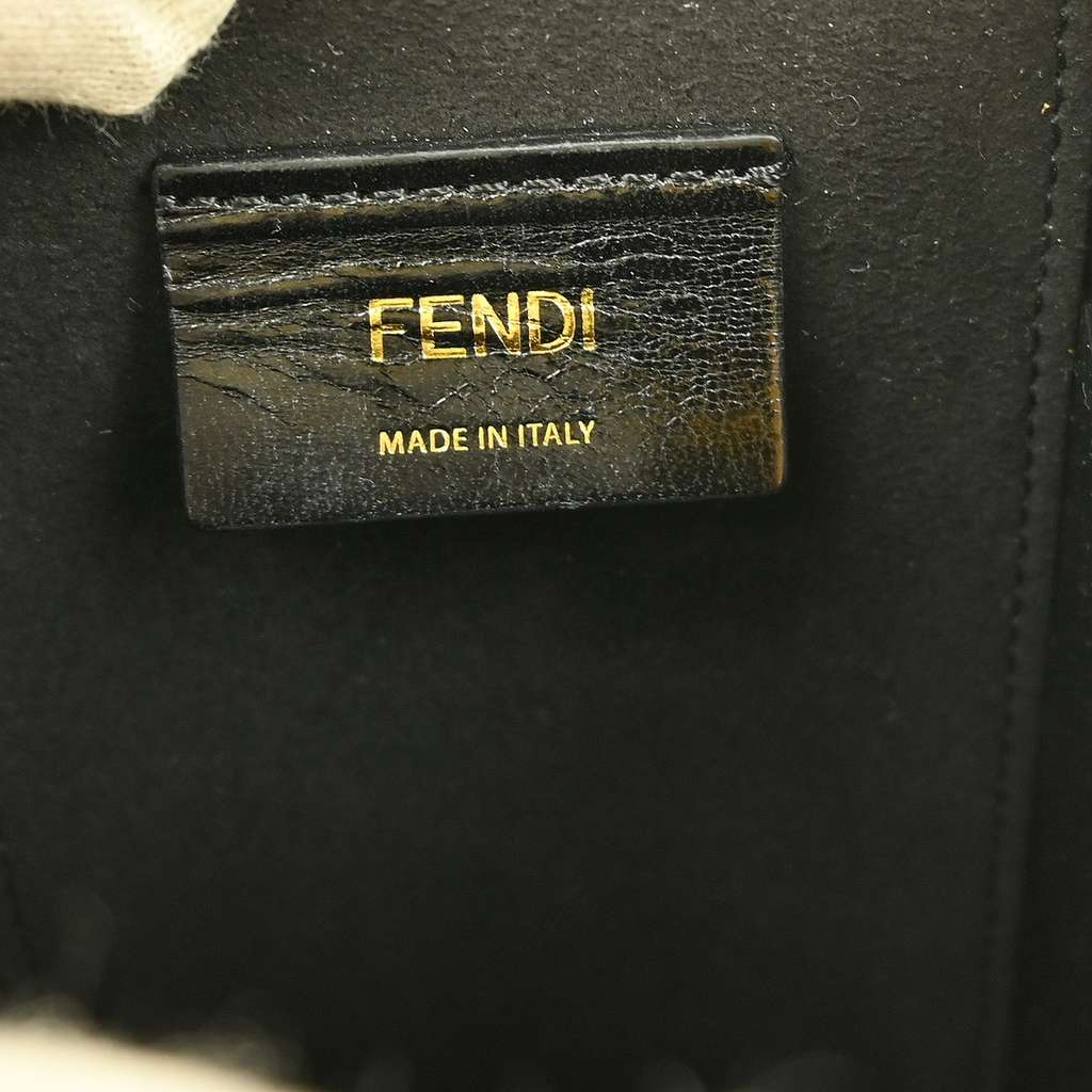 Fendi Logo Vertical Box Crossbody Bag Yellow Leather Good condition - Model View