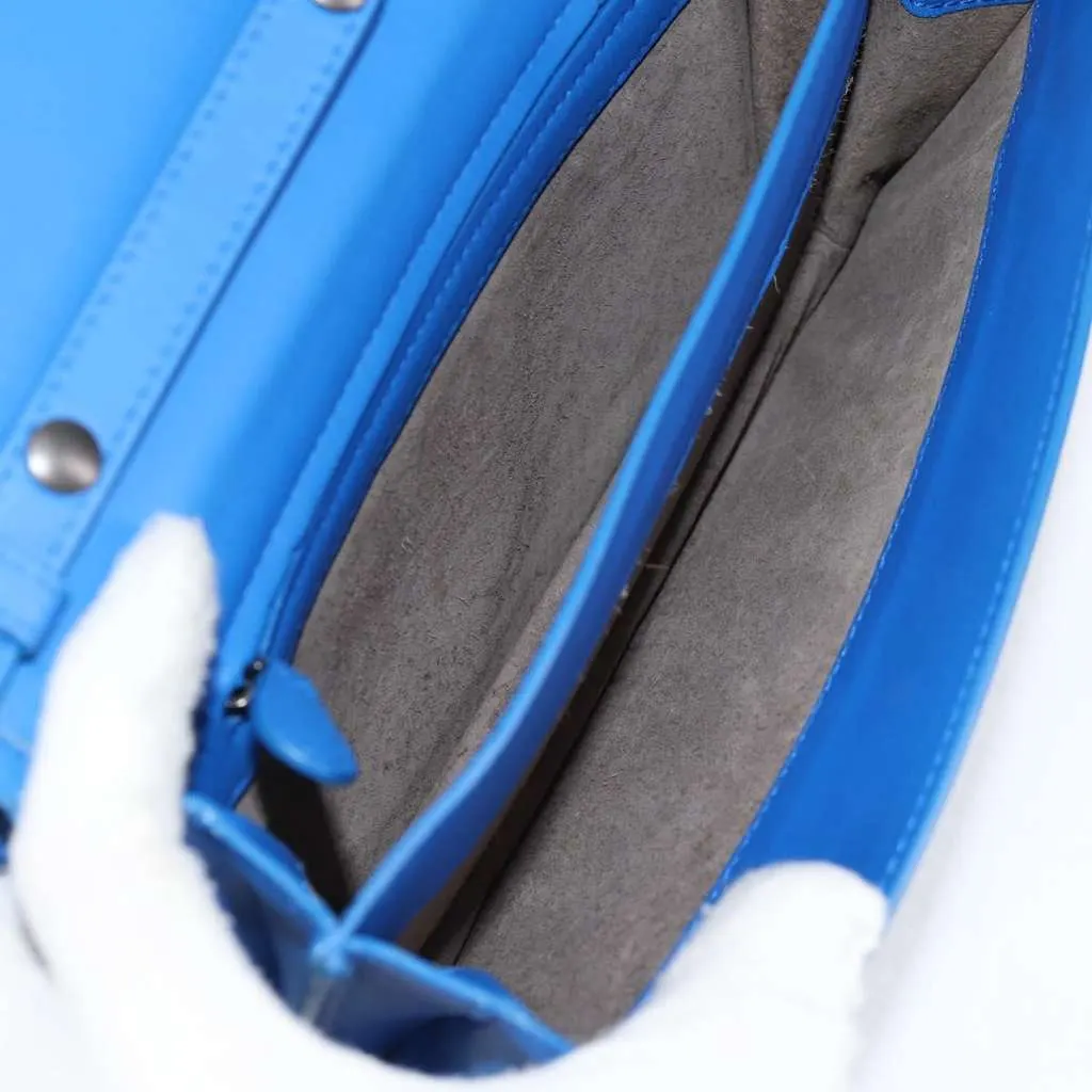 Bottega Veneta Vintage Double Compartment Flap Bag Blue Leather Good - Box View