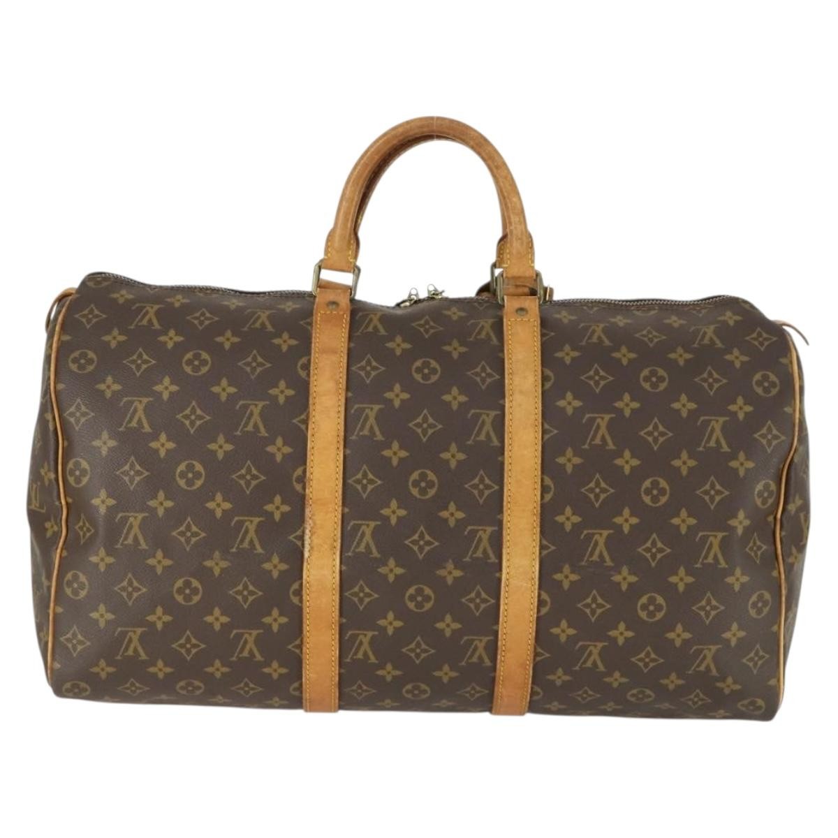 Louis Vuitton Keepall Bag Brown Canvas Fair condition - Back View