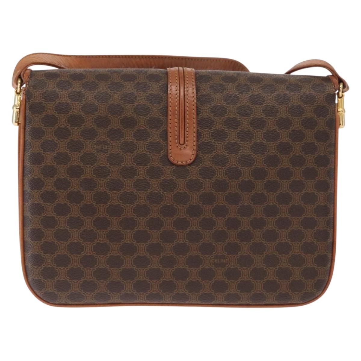 Celine Vintage Macadam Shoulder Bag Brown Canvas Good condition - Back View