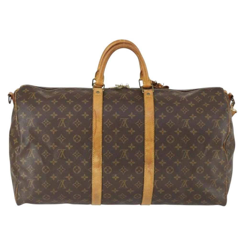 Louis Vuitton Keepall Bandouliere Bag Brown Canvas Fair condition - Back View