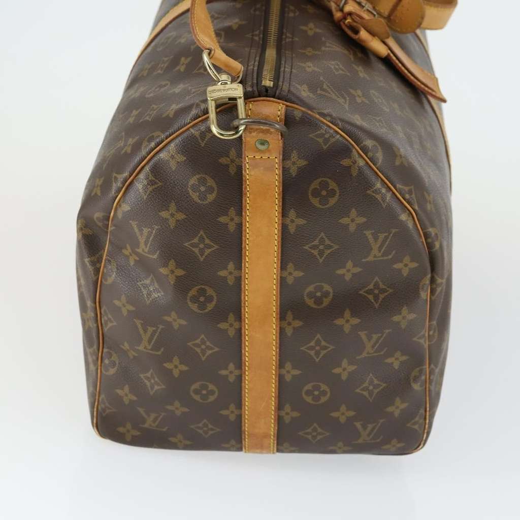 Louis Vuitton Keepall Bandouliere Bag Brown Canvas Fair condition - Model View