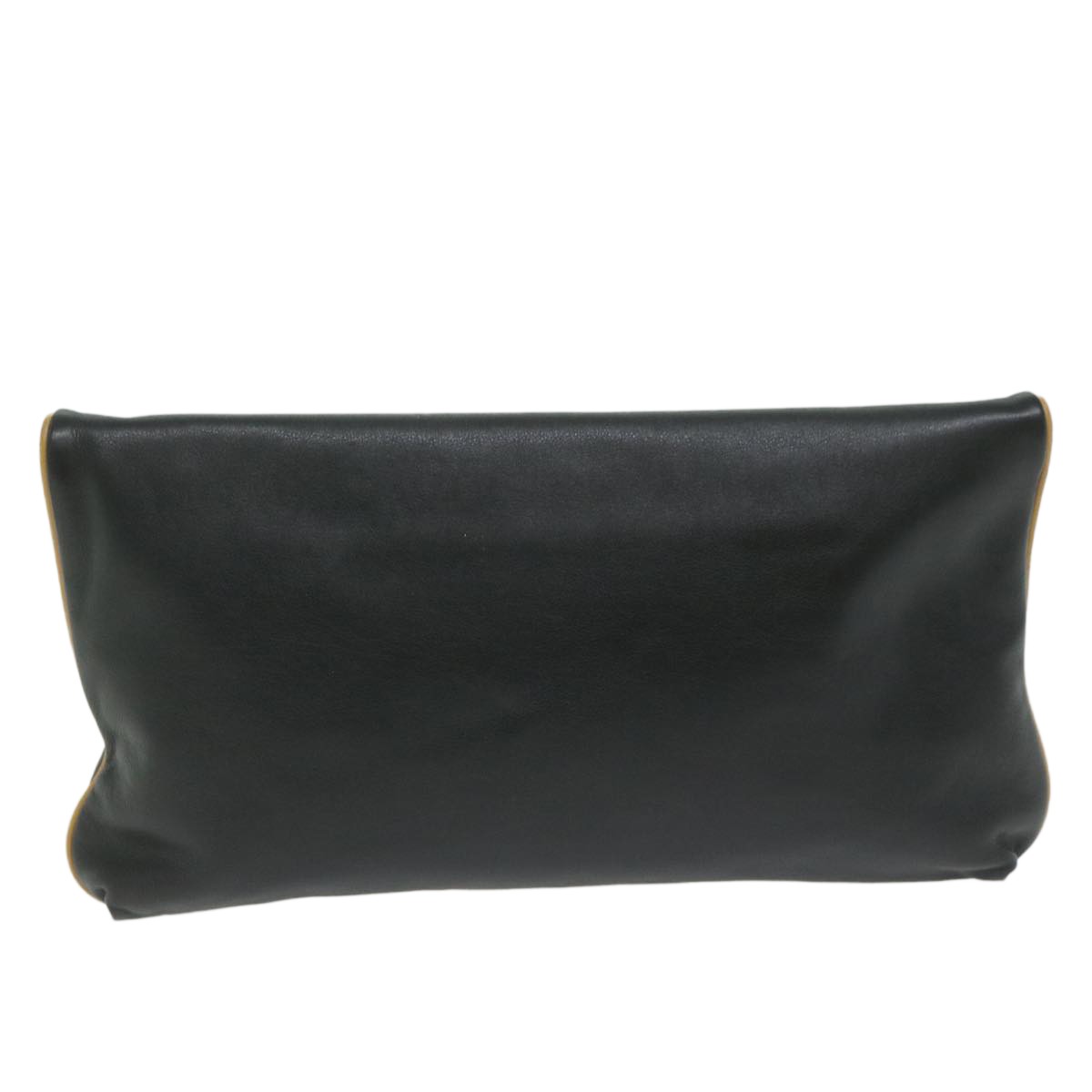 Celine Logo Triomphe Pouch Black Leather Good condition - Back View