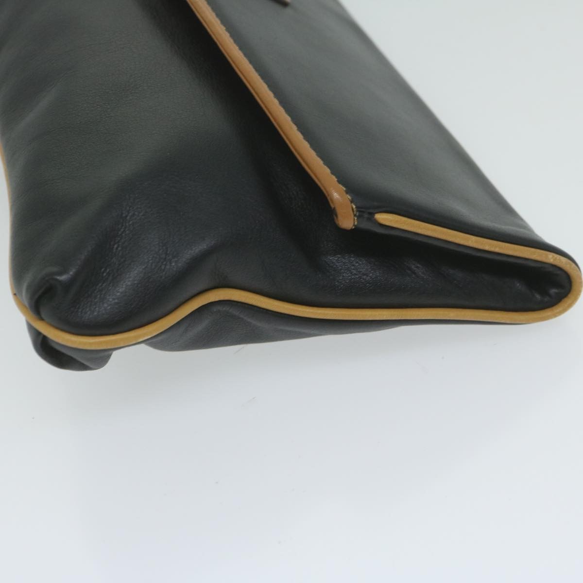 Celine Logo Triomphe Pouch Black Leather Good condition - Inside View