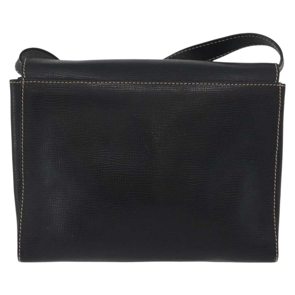 Celine Circle Logo Shoulder Bag Black Leather Good condition - Back View