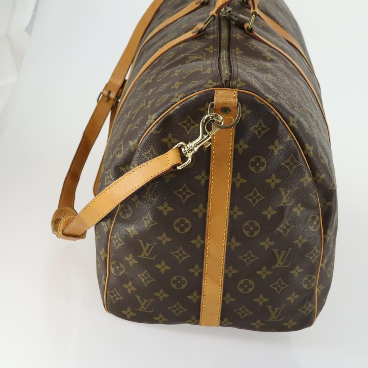 Louis Vuitton Keepall Bandouliere Bag Brown Canvas Fair condition - Model View