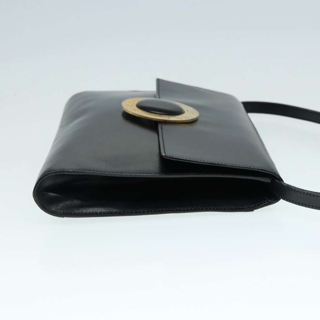 Celine Vintage Circle Logo Crossbody Bag Black Leather Good condition - Inside View