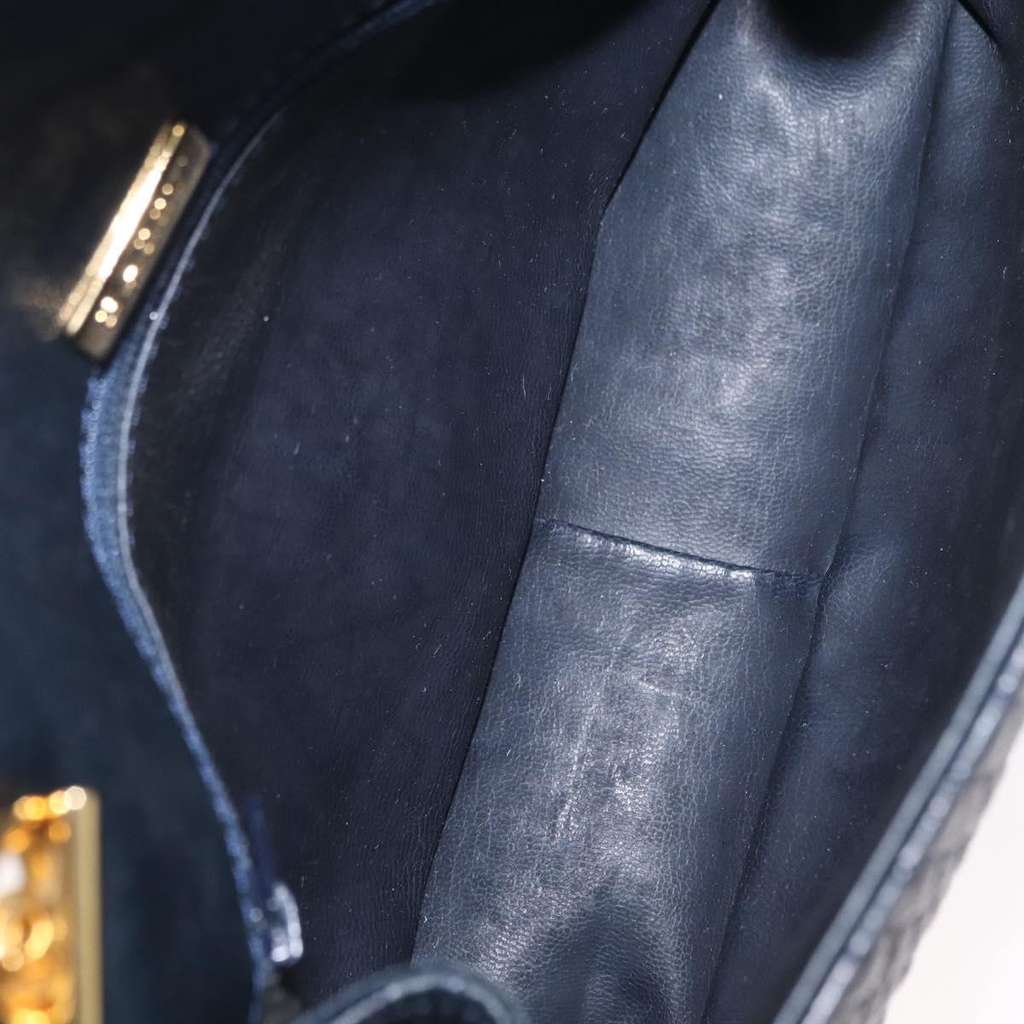 Bally Vintage Chain Shoulder Bag Navy Leather Good condition - Box View