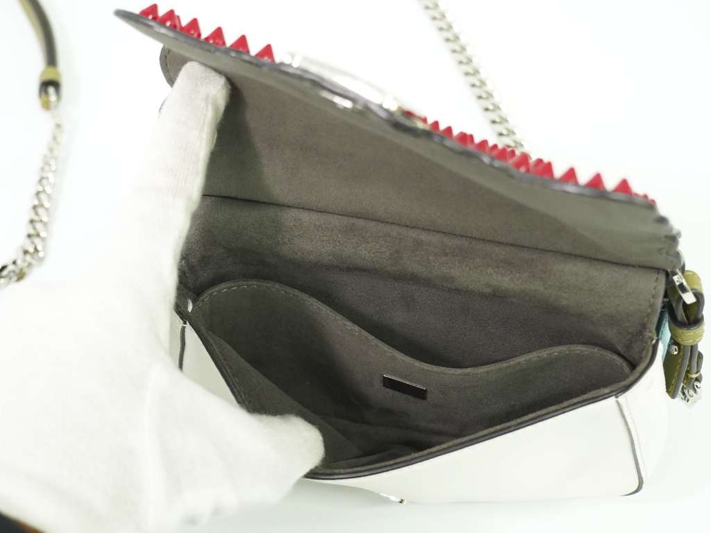 Fendi Double Baguette White Leather Good condition - Model View