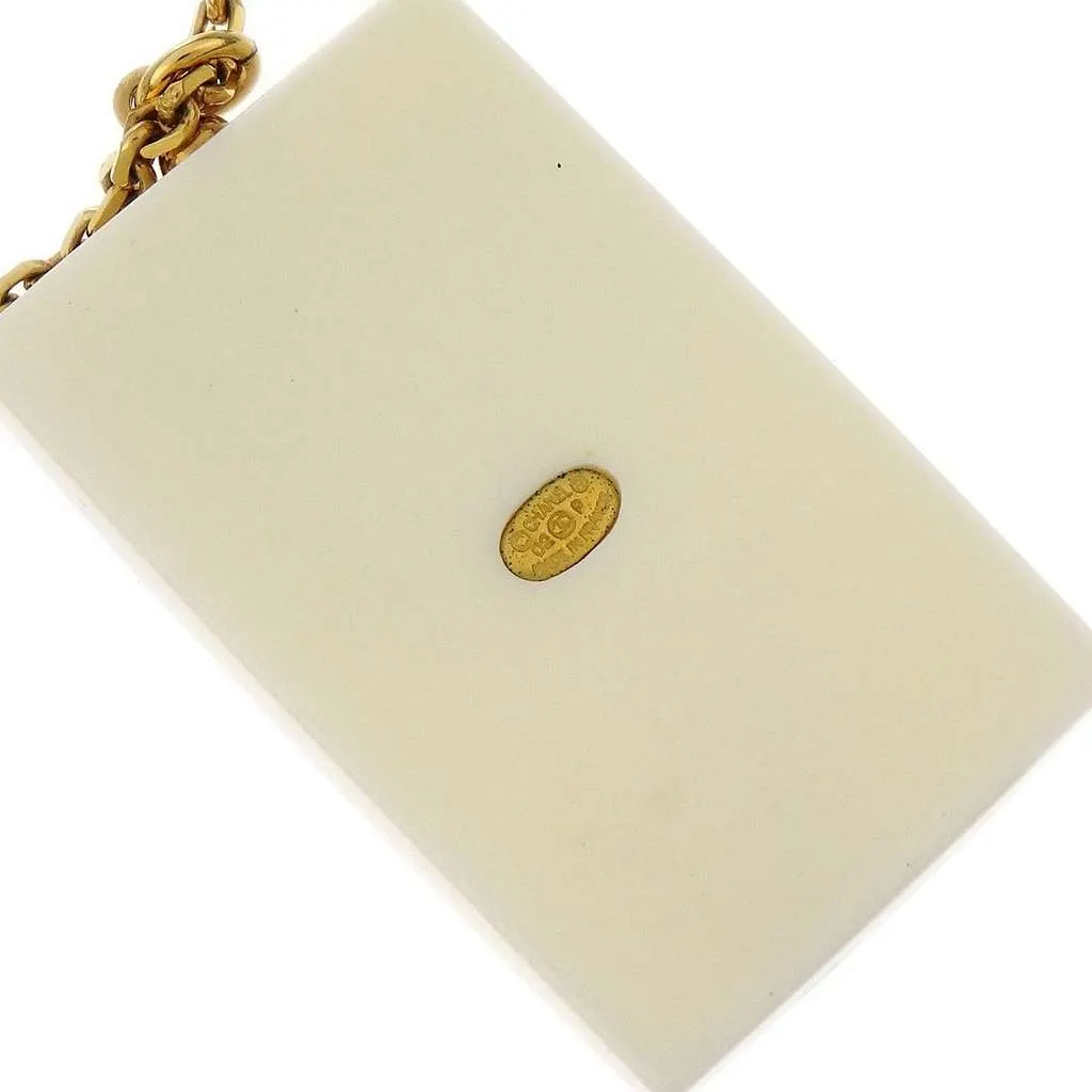 Chanel Vintage CC Rectangular Pendant Necklace Gold Good - Inside View