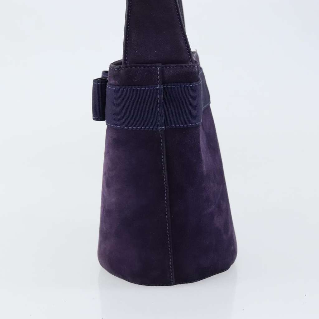 Salvatore Ferragamo Vara Bow Top Handle Bucket Bag Purple Suede Good condition - Inside View