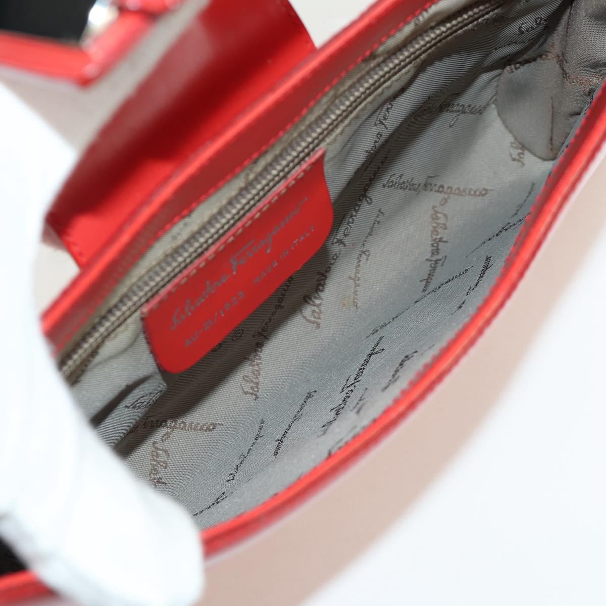 Salvatore Ferragamo Vintage Shoulder Bag Red Leather Good condition - Box View