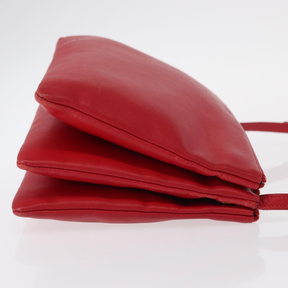 Celine Trio Crossbody Bag Red Leather Good condition - Inside View