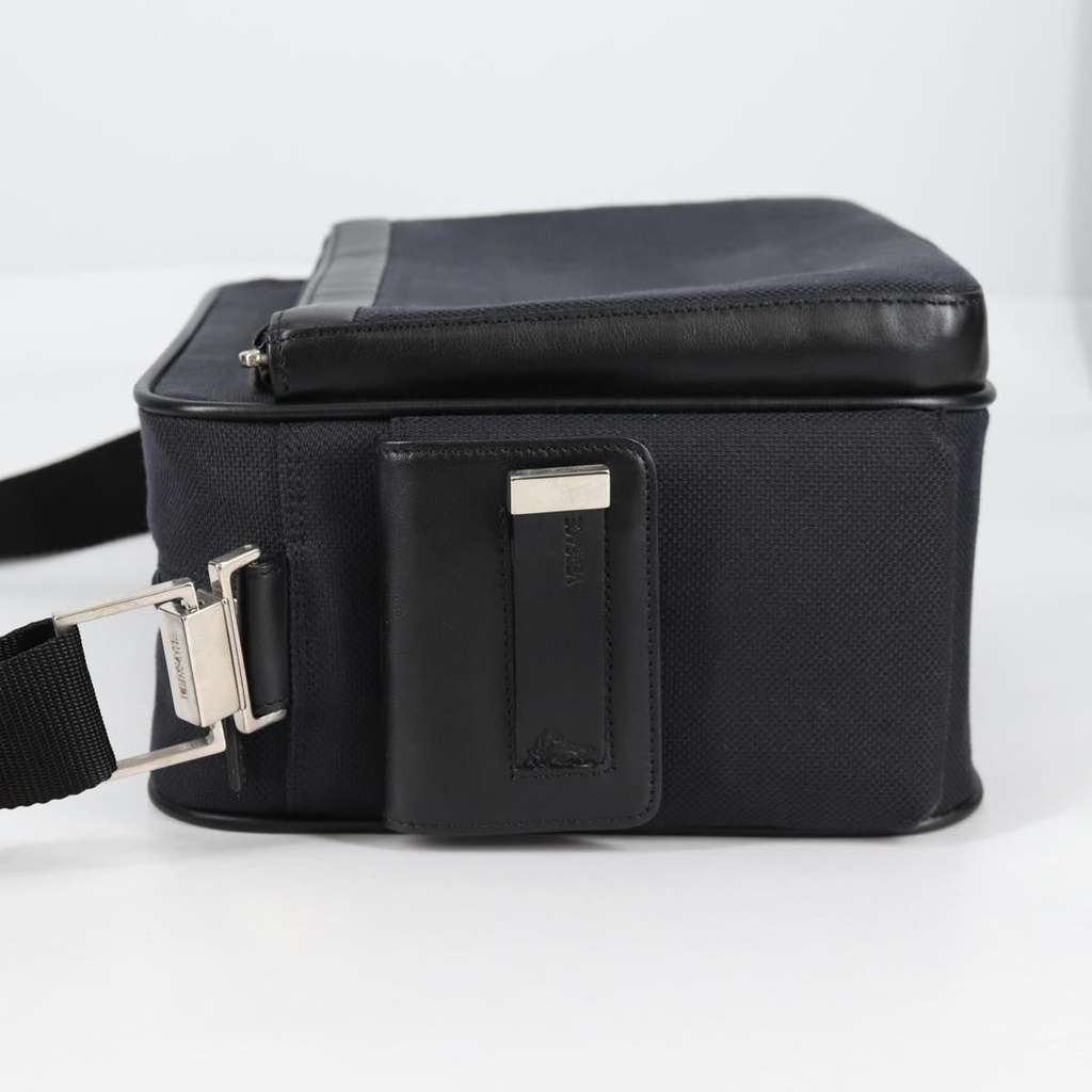 Versace Front Pocket Shoulder Bag Black Canvas Good condition - Inside View