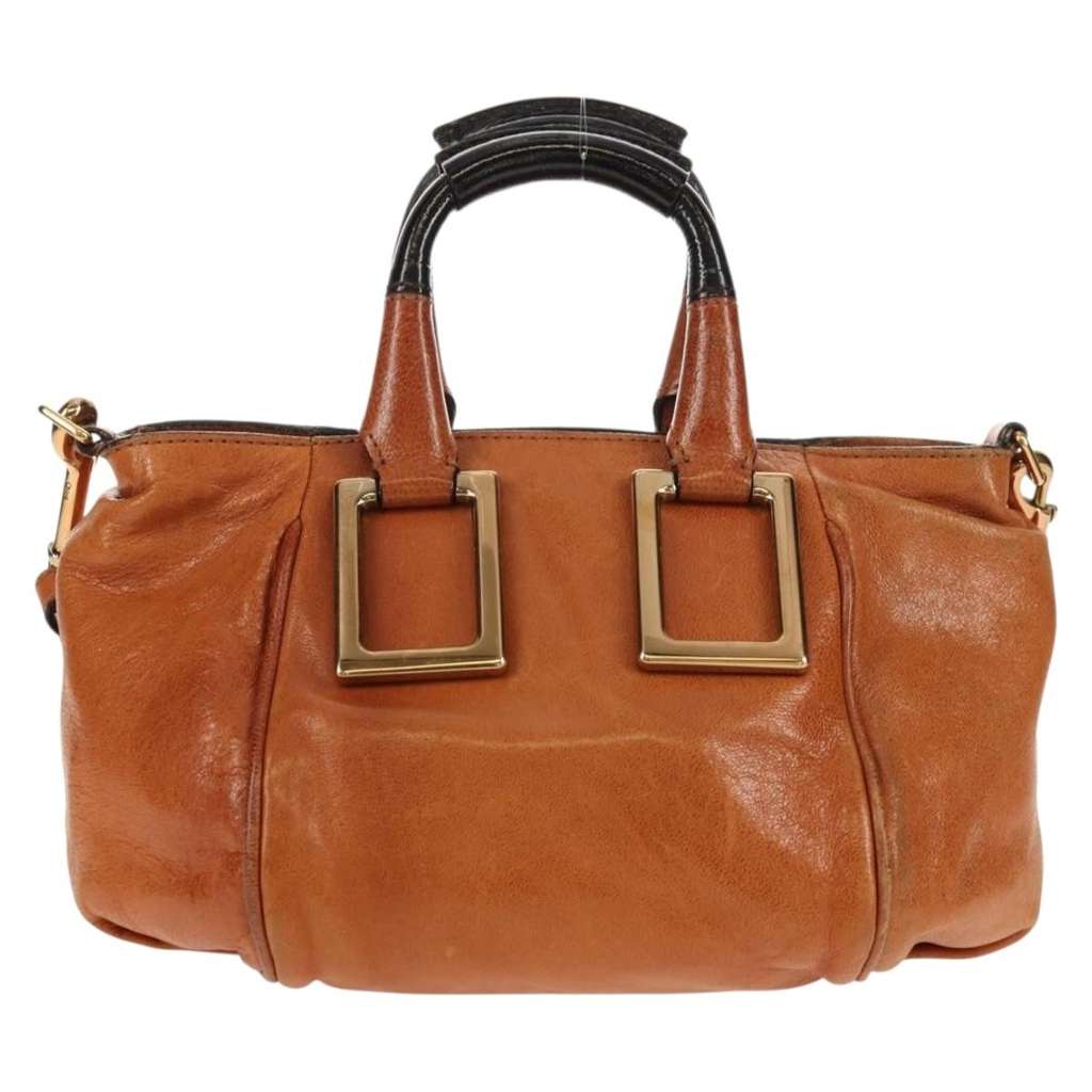 Chloe Ethel Top Handle Bag Brown Leather Fair condition - Back View