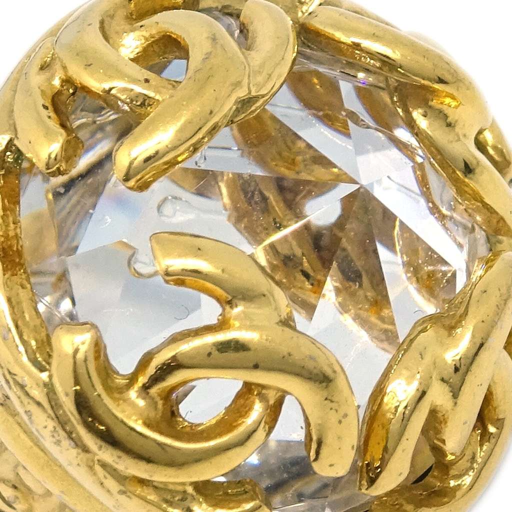 Chanel CC Round Earrings Gold Good condition - Inside View