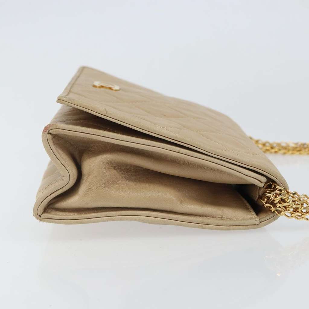 Chanel Vintage Full Flap Bag Beige Leather Fair condition - Inside View