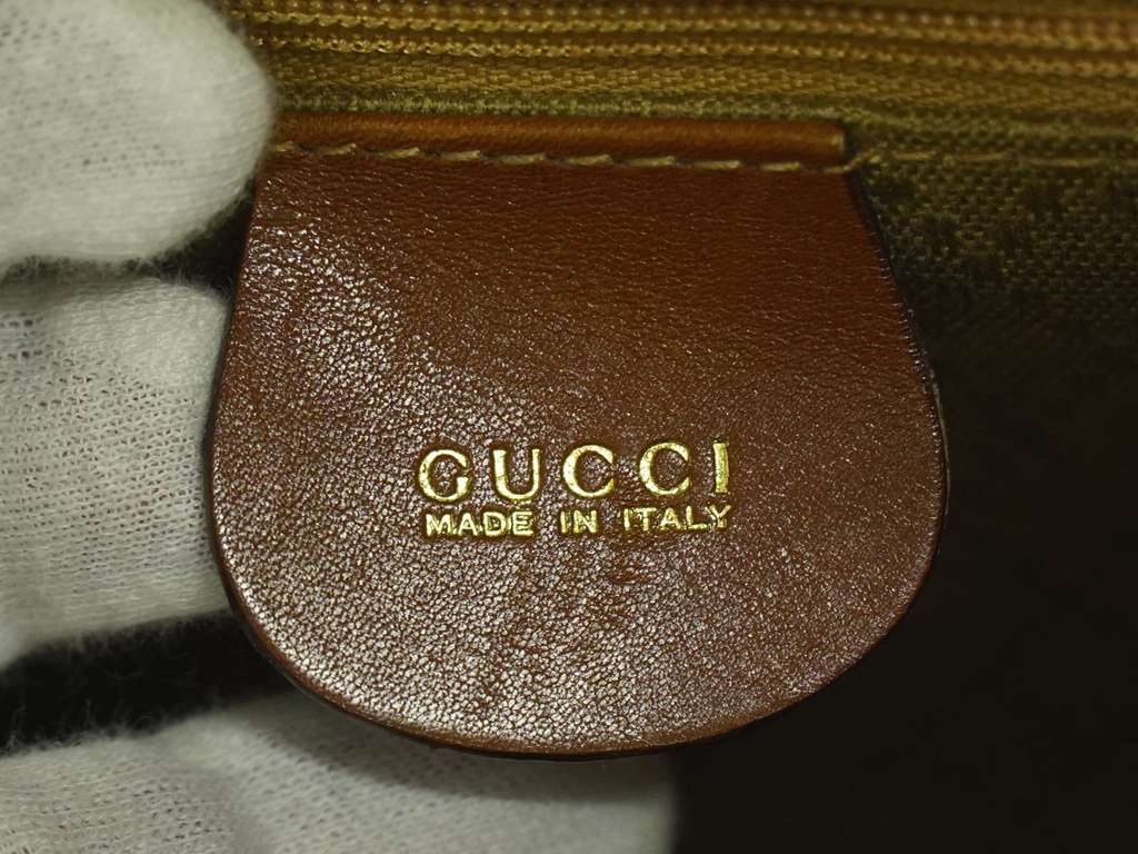 Gucci Vintage Bamboo Backpack Brown Leather Good condition - Model View