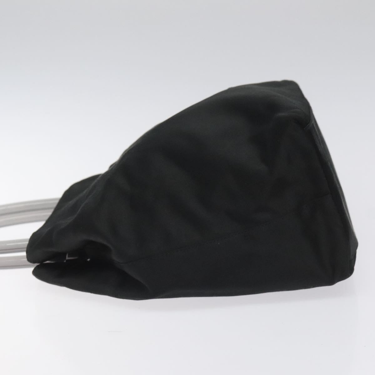 Prada Resin Handle Tote Black Satin Good condition - Model View