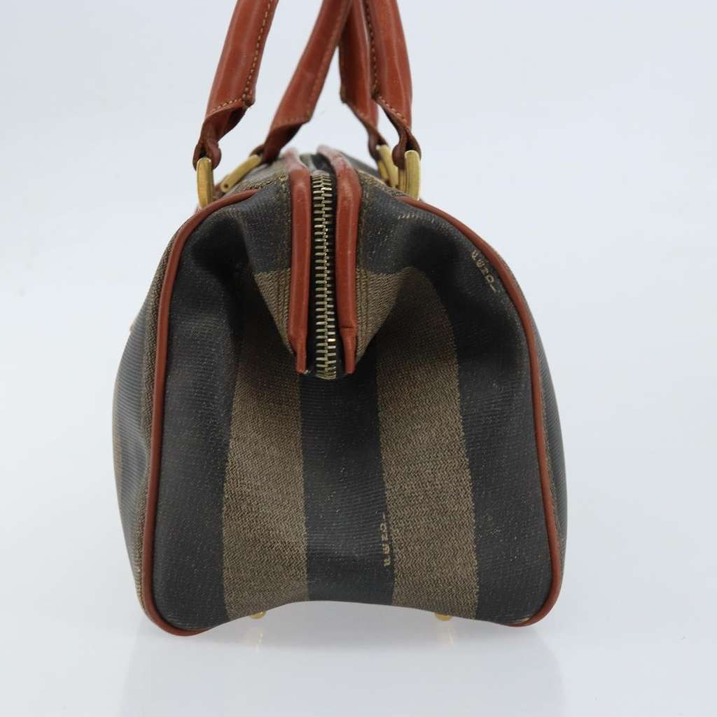 Fendi Vintage Pequin Convertible Boston Bag Brown Canvas Good condition - Model View