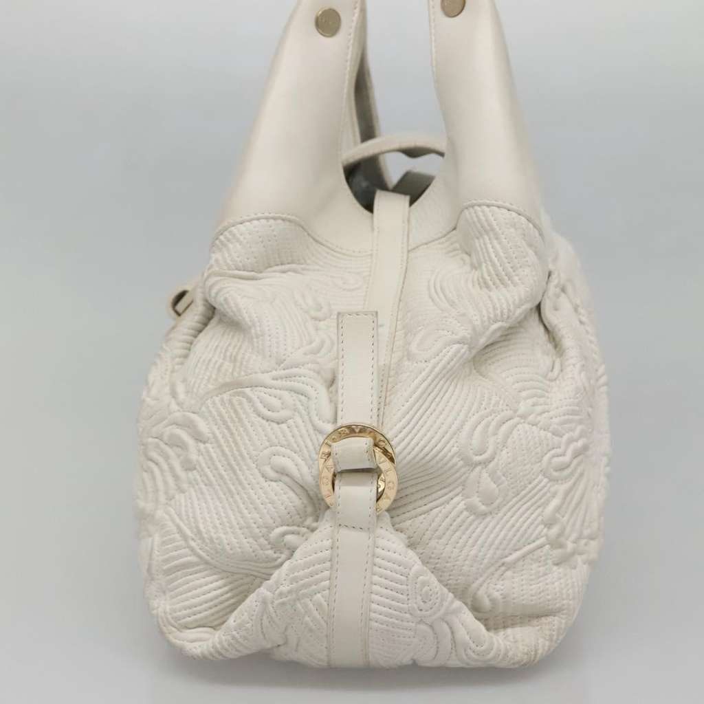 Bvlgari Chandra Hobo White Leather Good condition - Model View