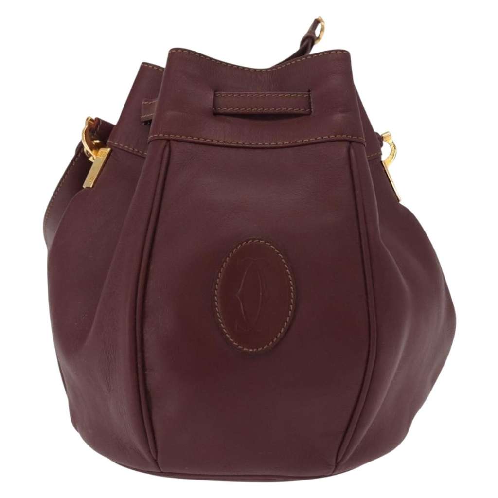 Cartier Must de cartier bag Burgundy Leather Good condition - Back View