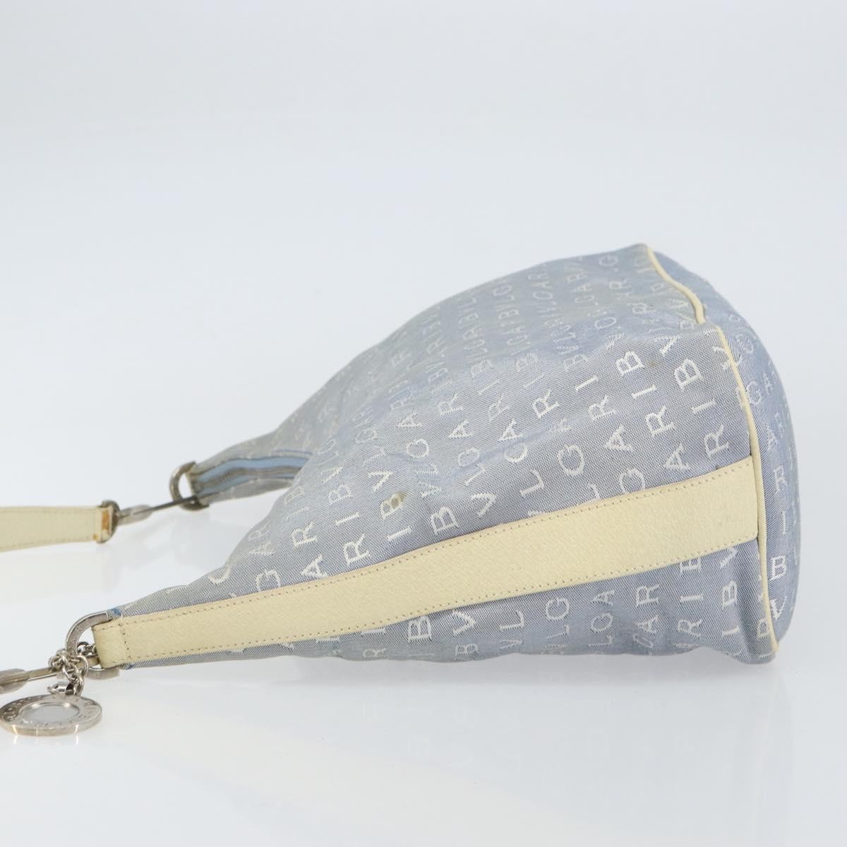 Bvlgari Logomania Shoulder Bag Blue Canvas Good condition - Model View