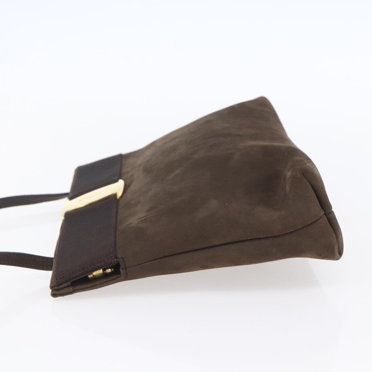 Salvatore Ferragamo Vala Shoulder Bag Brown Suede Good condition - Inside View