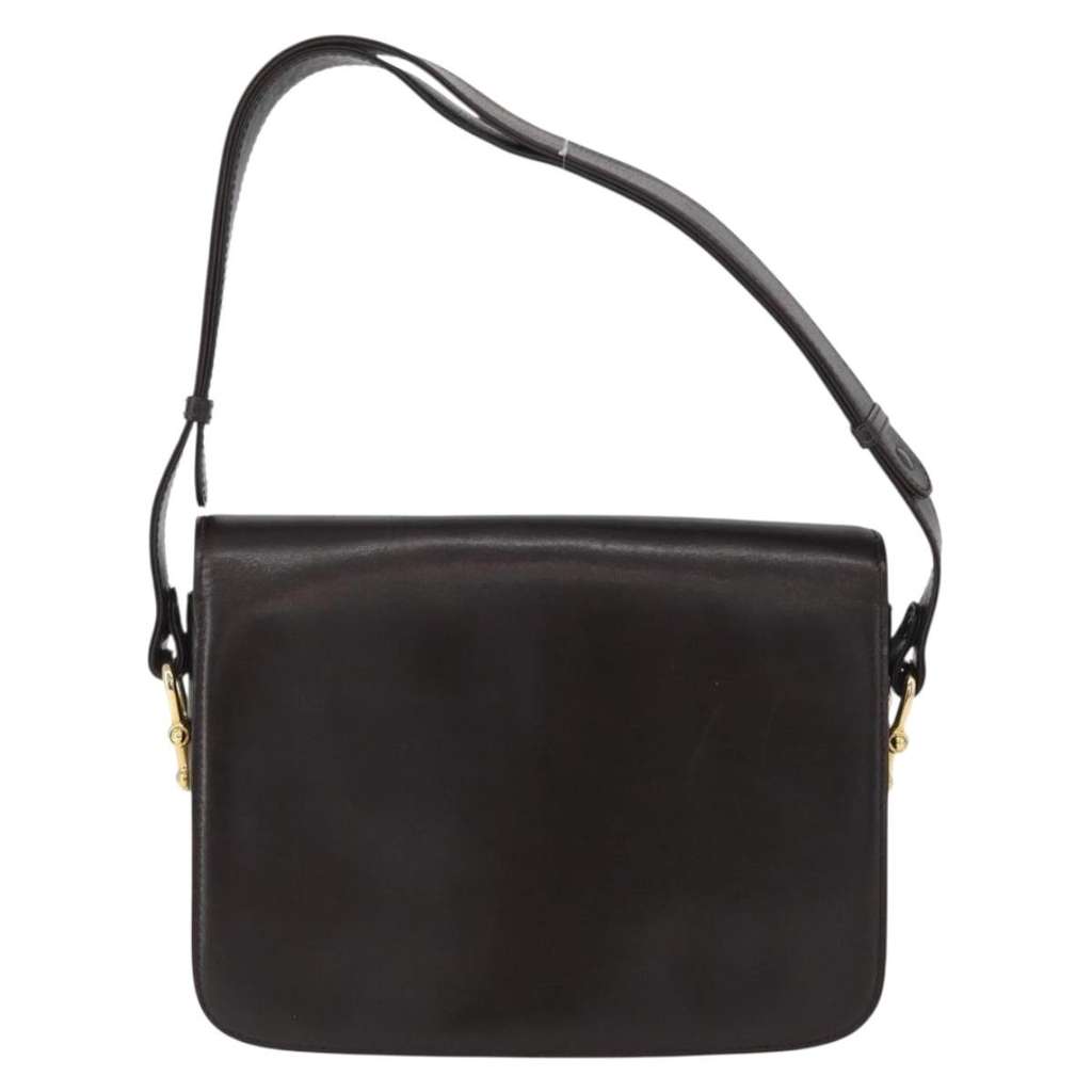 Celine Vintage Shoulder Bag Brown Leather Good condition - Back View