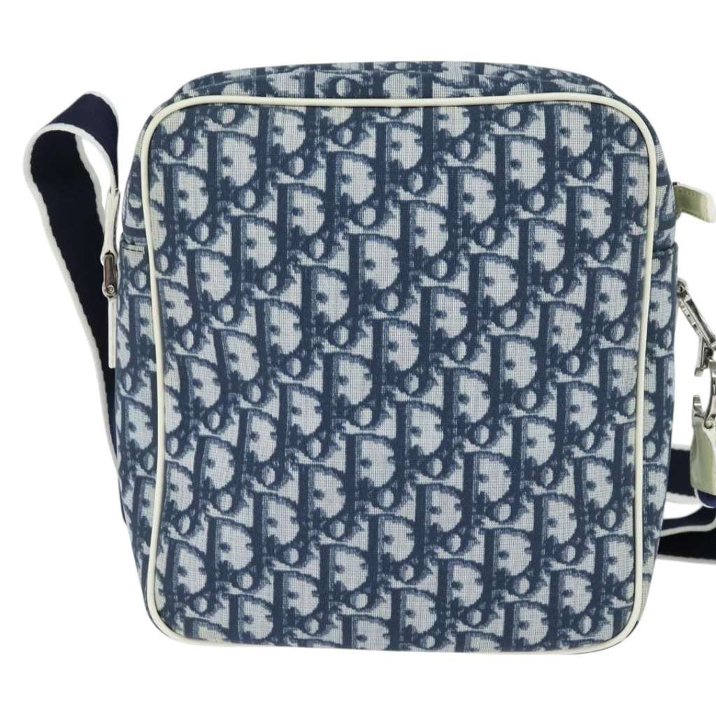 Christian Dior Trotter shoulder bag Blue Canvas Good condition - Back View